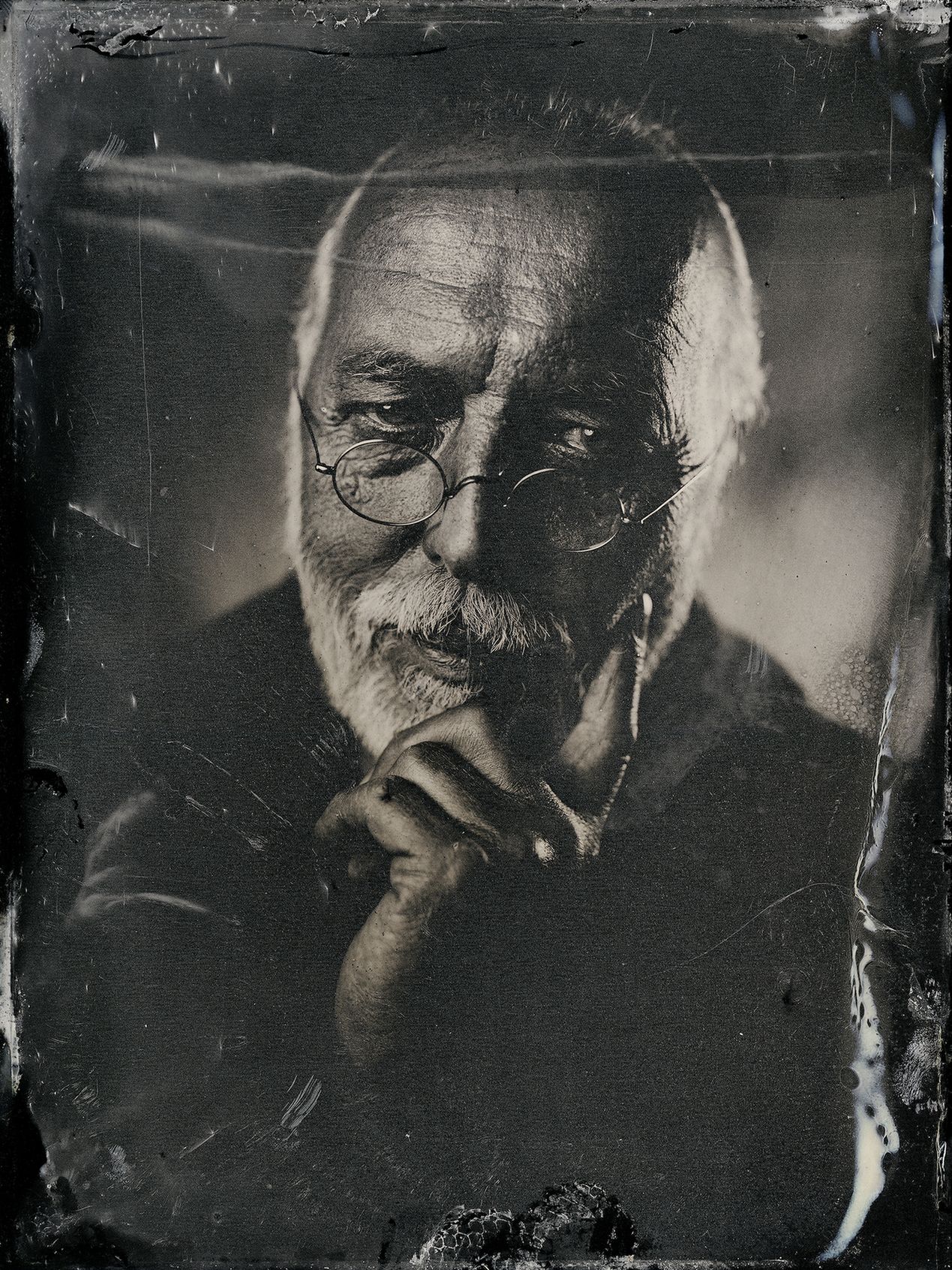 Nassplattenfotografie portraet aelterer mann