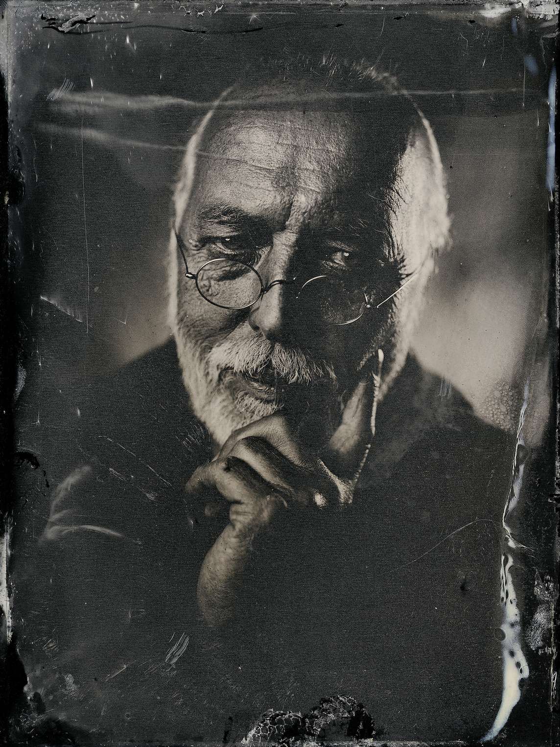 Nassplattenfotografie portraet aelterer mann